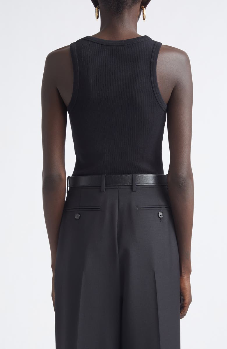 Givenchy Embroidered Logo Stretch Cotton Rib Tank, Alternate, color, Black