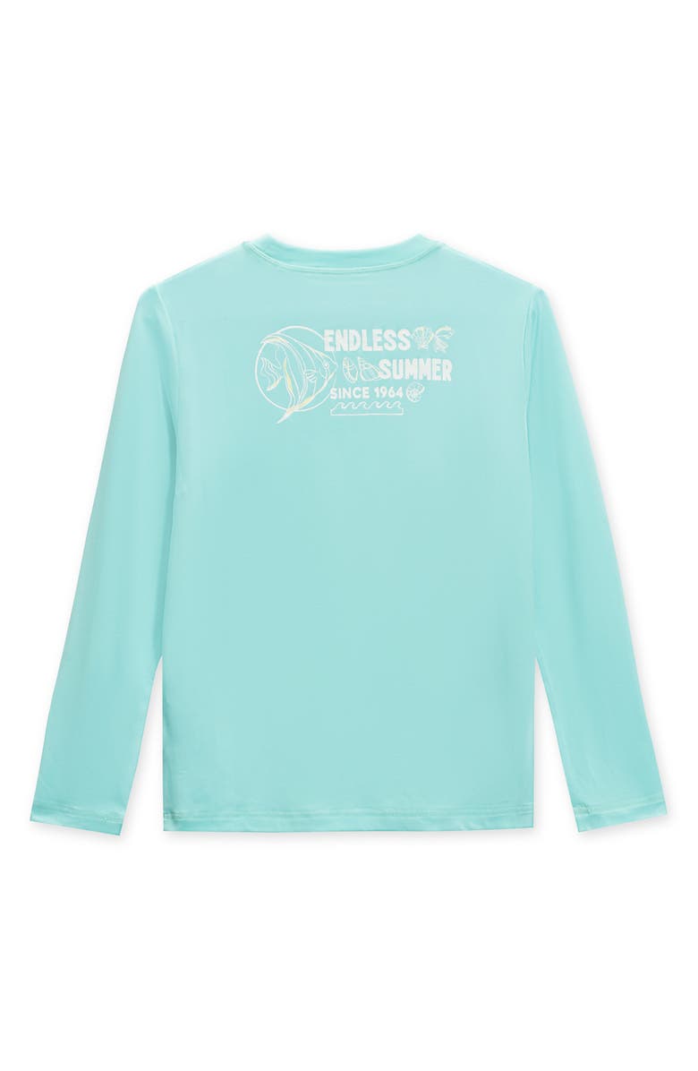 THE ENDLESS SUMMER Kids' Fish UPF 50+ Long Sleeve Sun Shirt, Alternate, color, Aqua