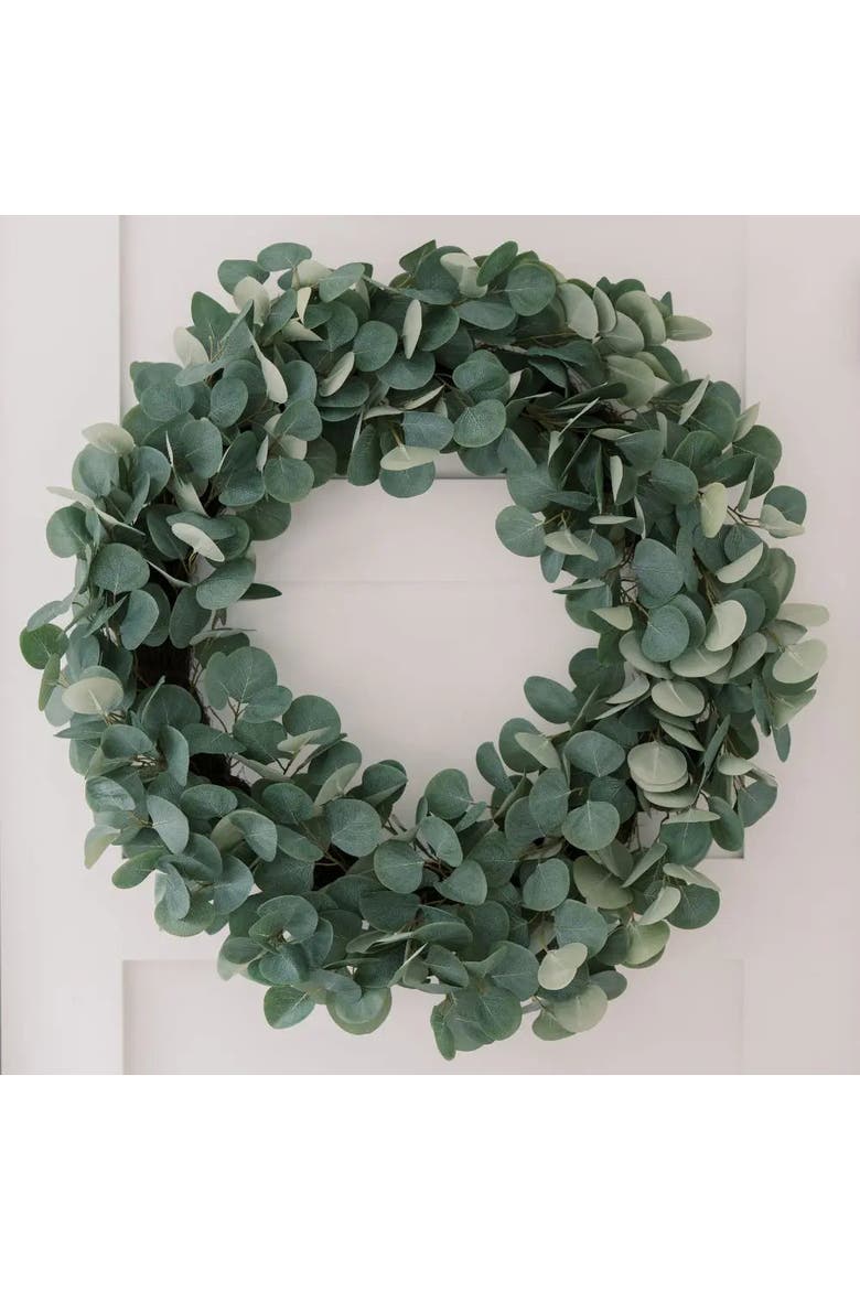30" Artificial Eucalyptus Wreath, Alternate, color, Green