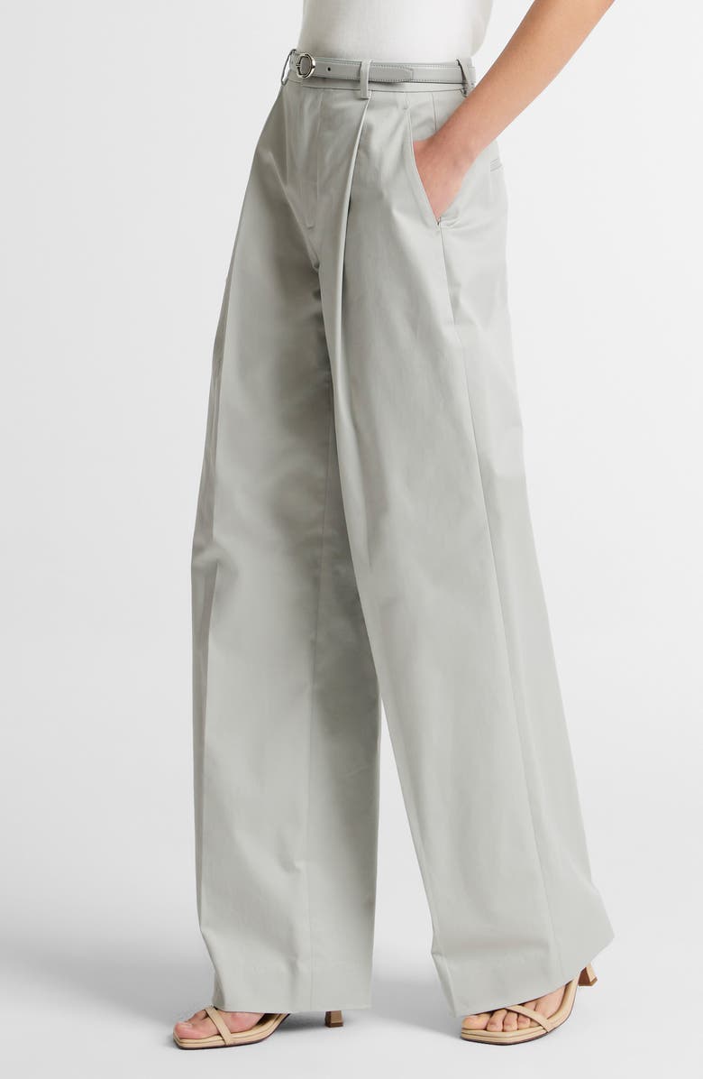 Vince Camille Belted Pleated Straight Leg Pants, Alternate, color, Pale Tide