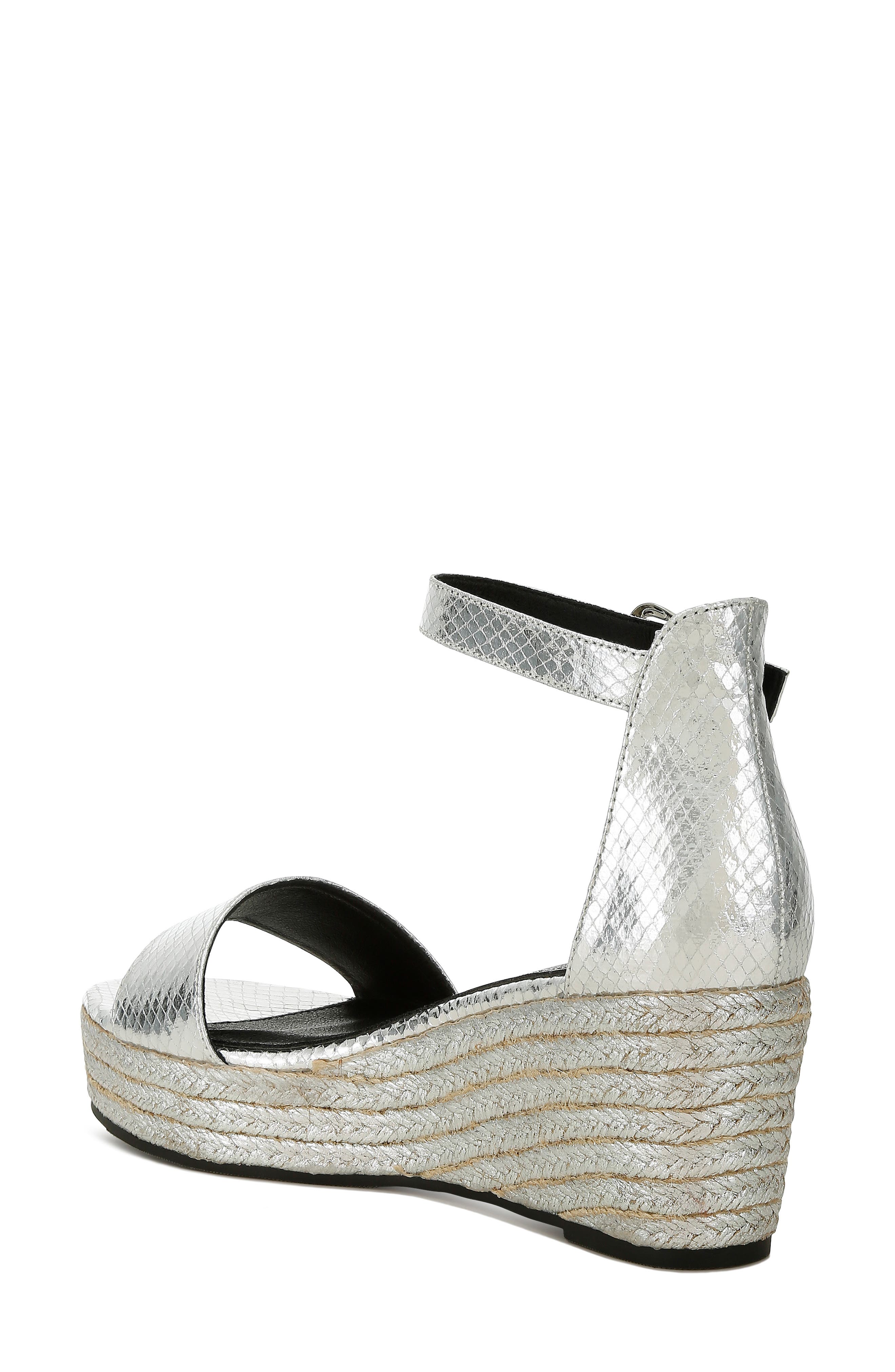 LONDON RAG Utah Platform Wedge Espadrille Sandal, Alternate, color, Silver