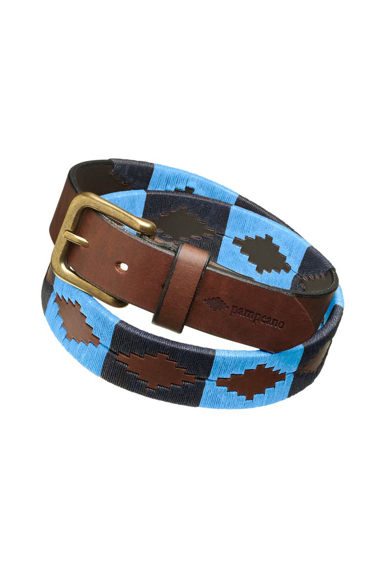 Azules Belt, Alternate, color, Brown/Navy/Sapphire blue