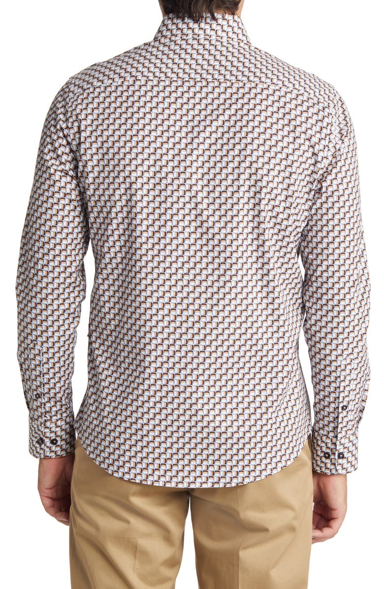 Stone Rose Men's Scotch Print Stretch Cotton Button-Up Shirt, Alternate, color,