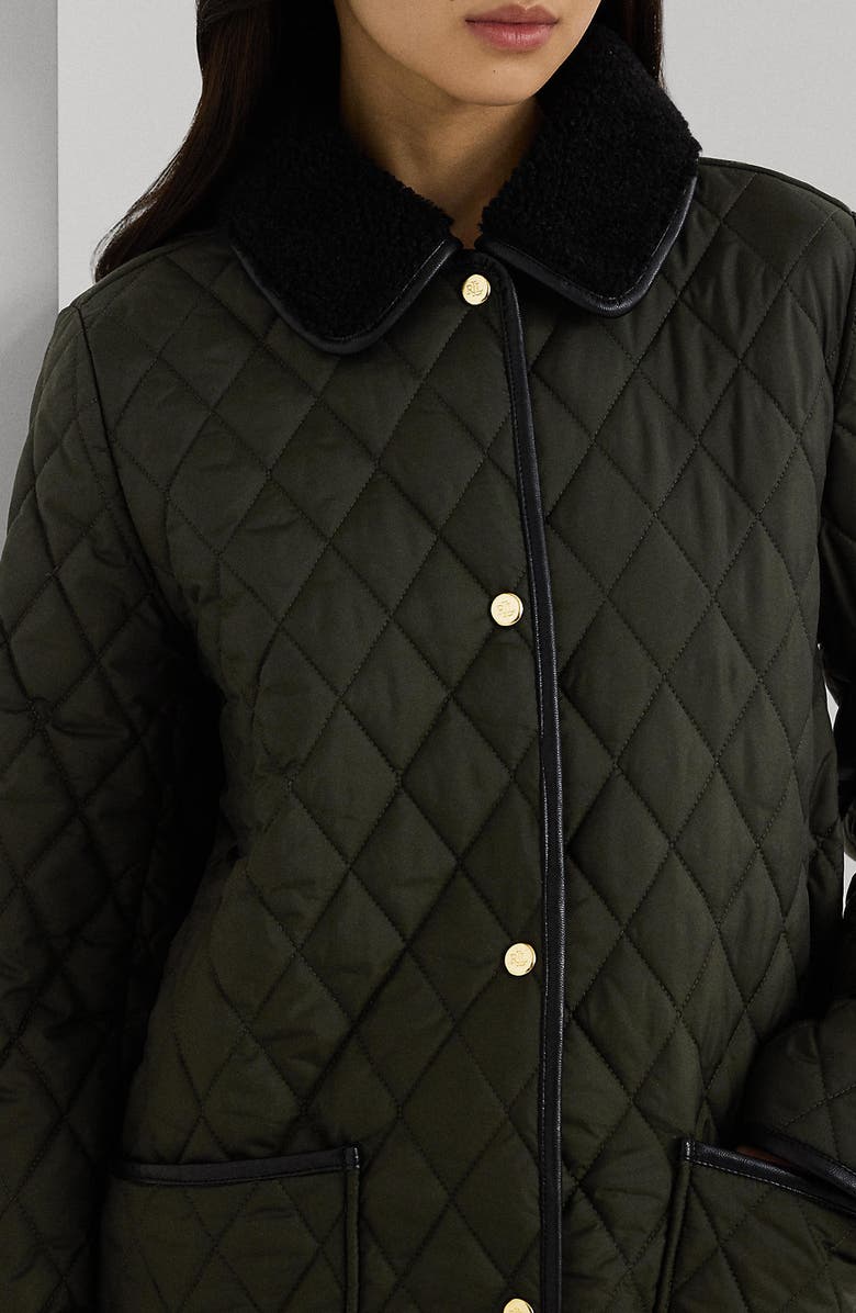 Lauren Ralph Lauren Diamond Pattern Quilted Coat, Alternate, color,