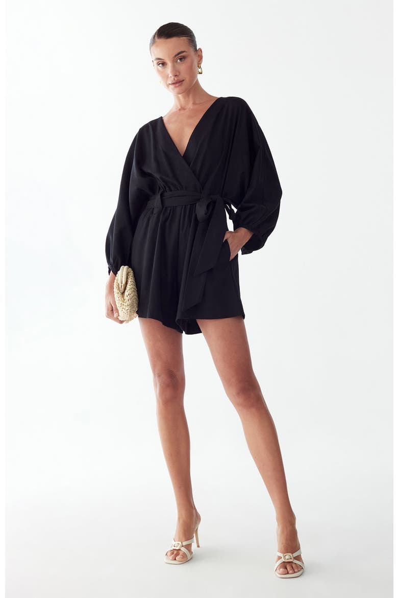 Maya Romper, Alternate, color, Black