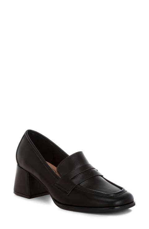 Sutapa Penny Strap Flared Block Heel Loafer (Women)