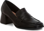 LONDON RAG Sutapa Penny Strap Flared Block Heel Loafer