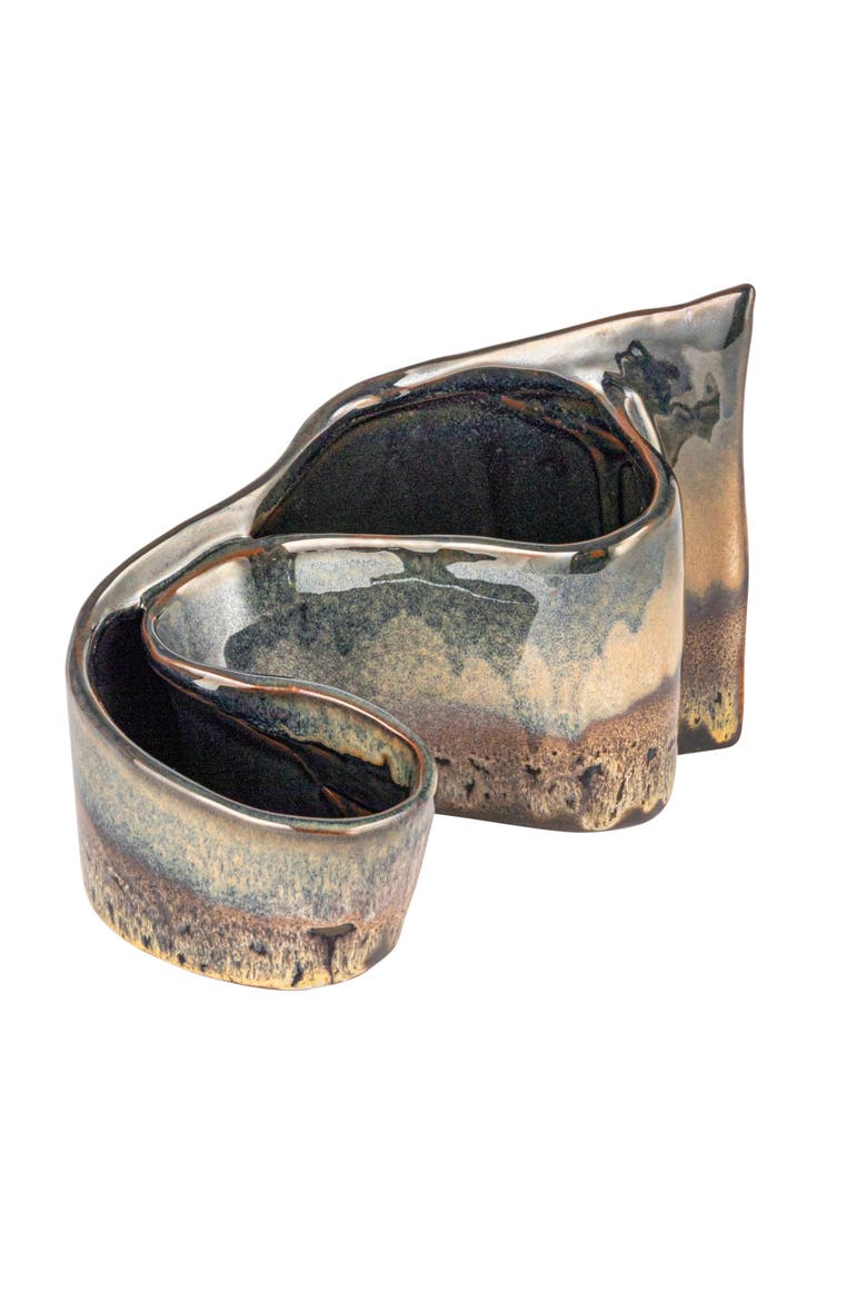 Artisanal Dual-Section Planter, Main, color, Brown