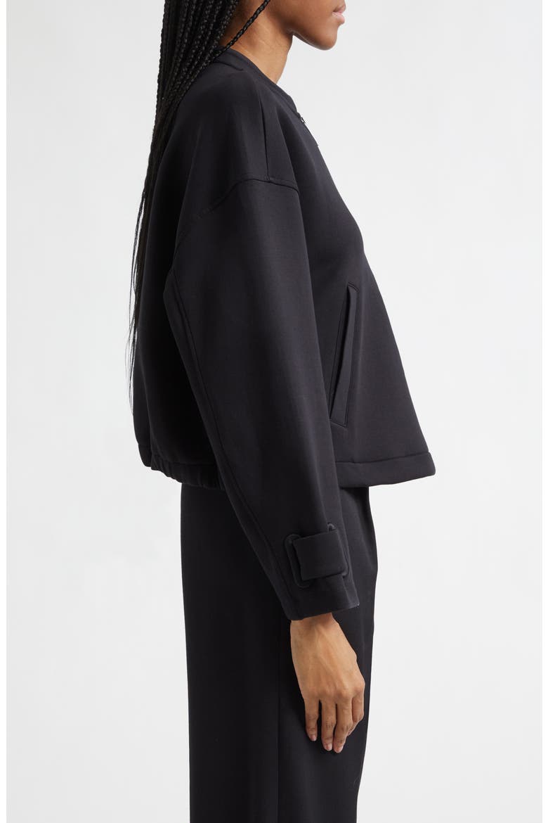 Jersey Bomber Jacket, Alternate, color, SOLID BLACK