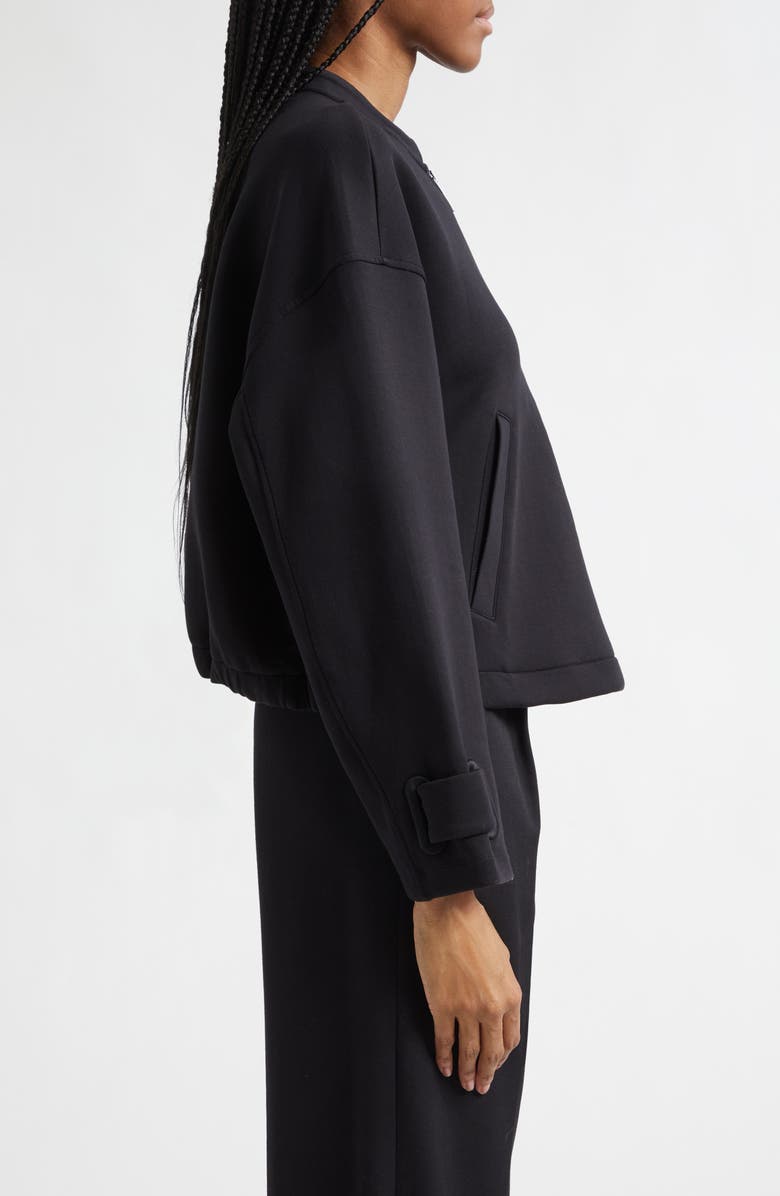 Giorgio Armani Jersey Bomber Jacket, Alternate, color, Solid Black