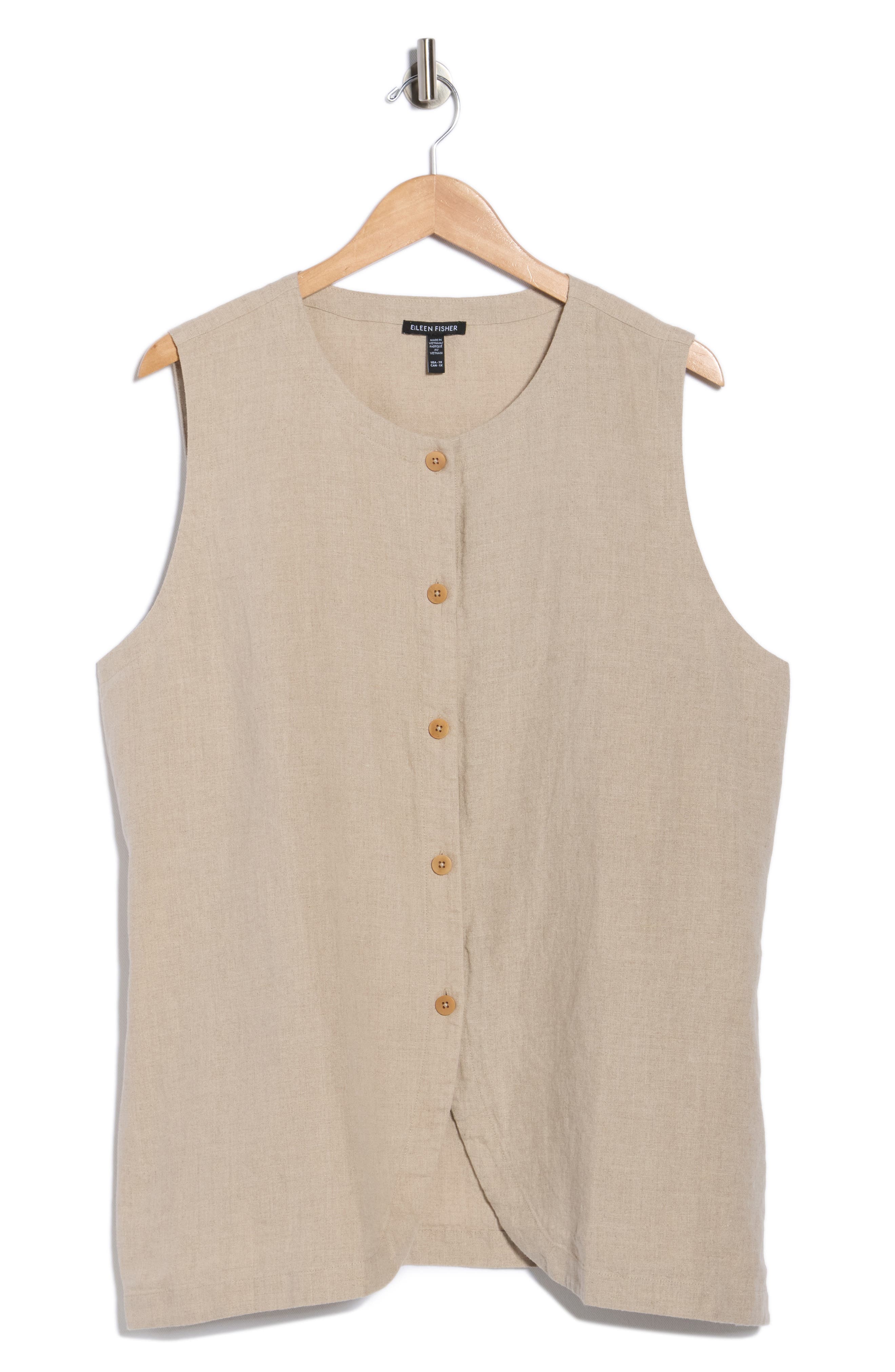 Eileen Fisher Long Linen Vest