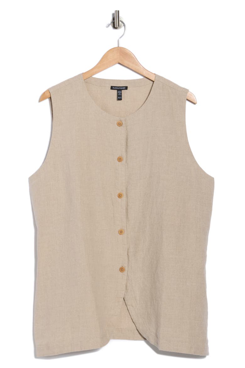 Long Linen Vest, Alternate, color, UNNAT