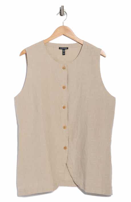 Eileen Fisher Long Linen Vest