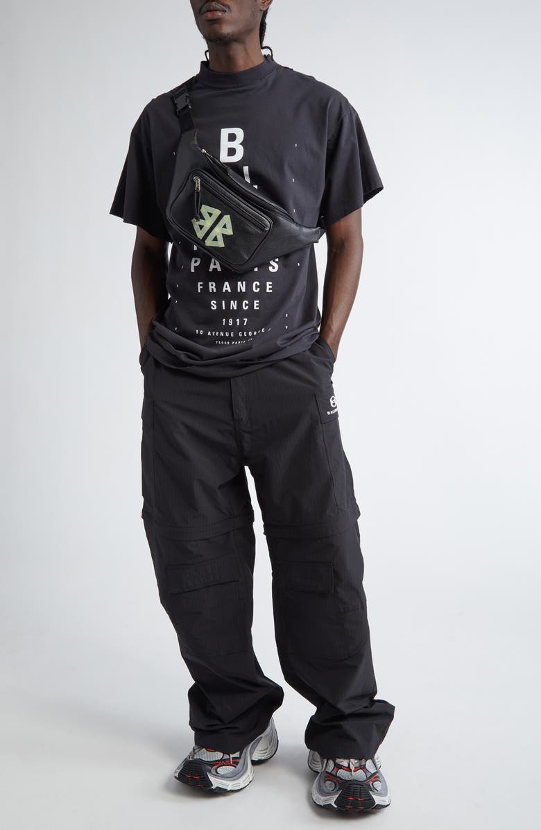 Balenciaga Signature Logo Square Fold Wallet, Alternate, color, Black/ Light Paper