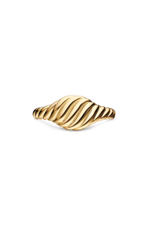 Sculpted Cable Pinky Ring in 18K Yellow Gold