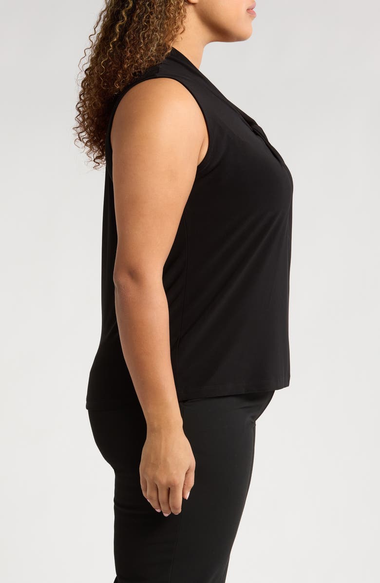 KASPER Twist Neck Sleeveless Top, Alternate, color, Black
