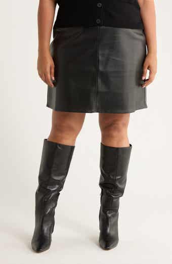 MAX STUDIO Faux Leather Miniskirt