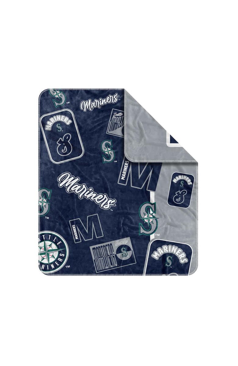 LOGO BRANDS Seattle Mariners 50" x 60" Dream Weave Throw Blanket, Alternate, color, Navy