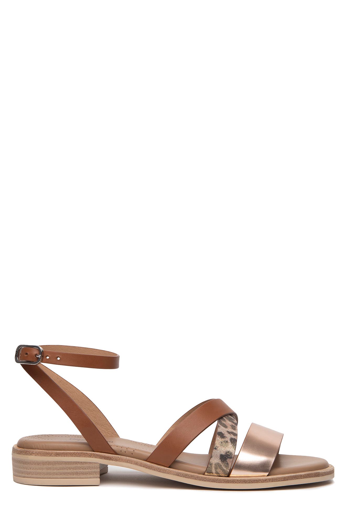 Strappy Sandal, Alternate, color, COGNAC/ ROSE