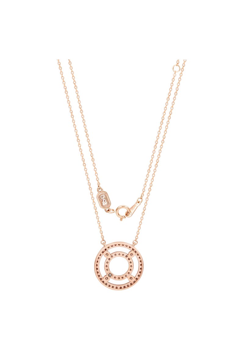 14K Gold Diamond Double Circle Necklace, Alternate, color, Rose Gold