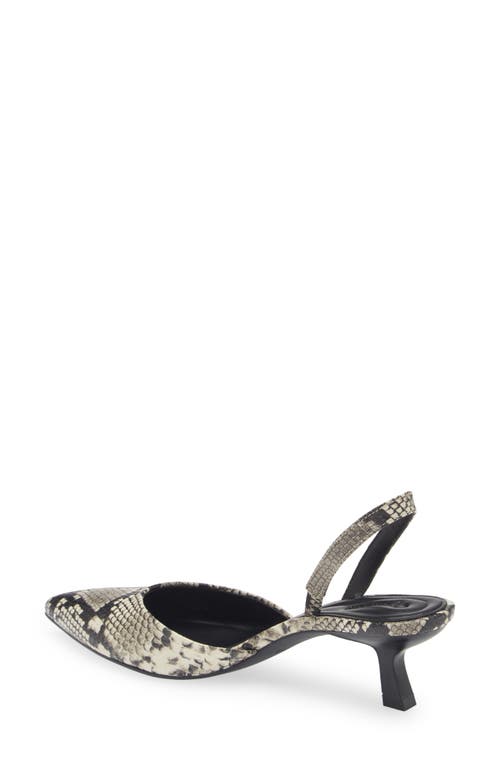 Open Edit Cammie Kitten Heel Slingback Pump In Black-white Snake