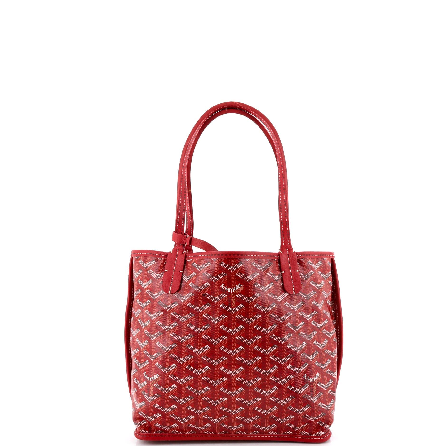 Pre-Owned Goyard Anjou Reversible Tote Coated Canvas Mini, Alternate, color, Red