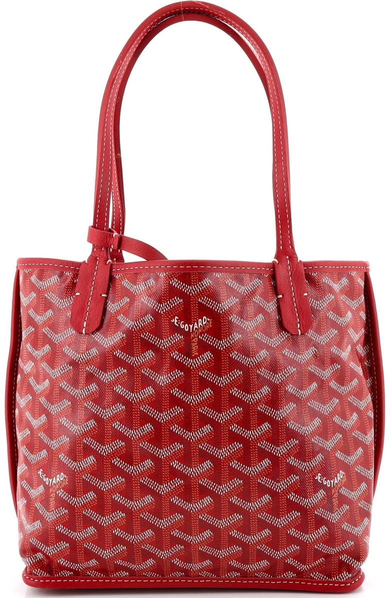 Pre-Owned Goyard Anjou Reversible Tote Coated Canvas Mini, Alternate, color, Red