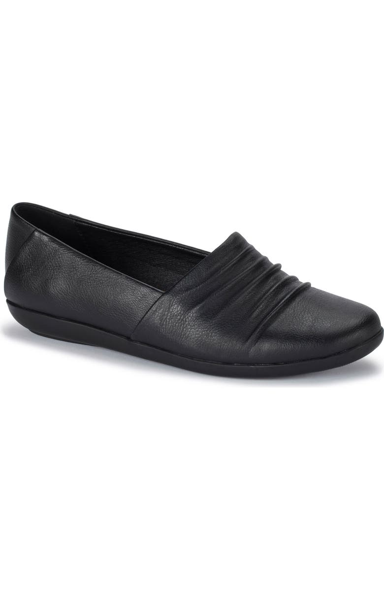 BARETRAPS Piper Ruched Flat, Main, color, Black