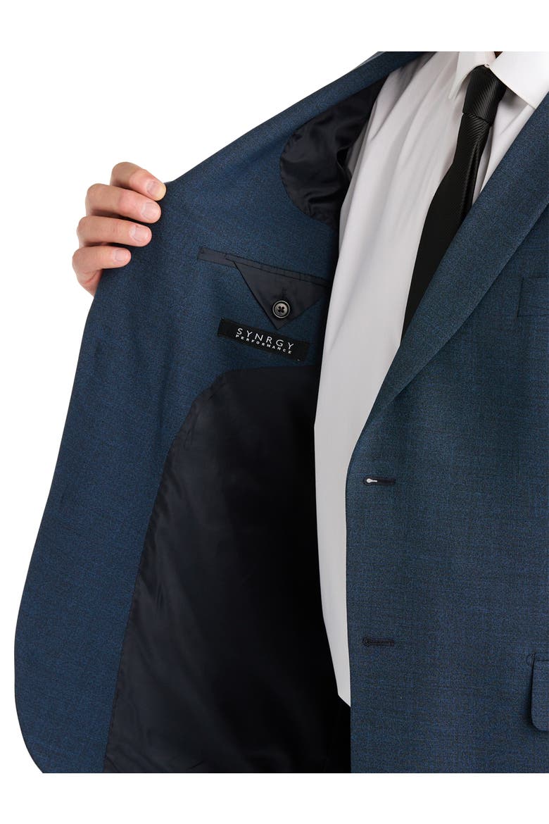 Big & Tall Jacket-Relaxer Performance Mélange Suit Jacket, Alternate, color, BLUE