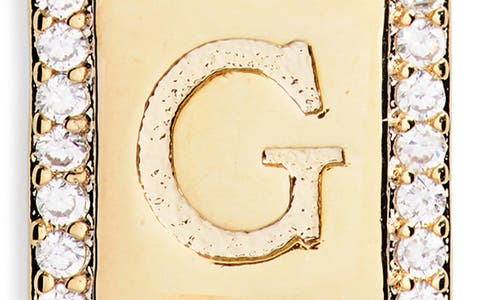 Leith Initial Pendant Necklace In G- Clear- Gold