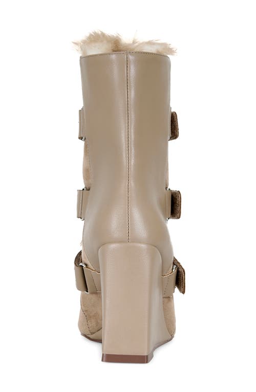 Azalea Wang Maranette Faux Fur Wedge Bootie In Multi