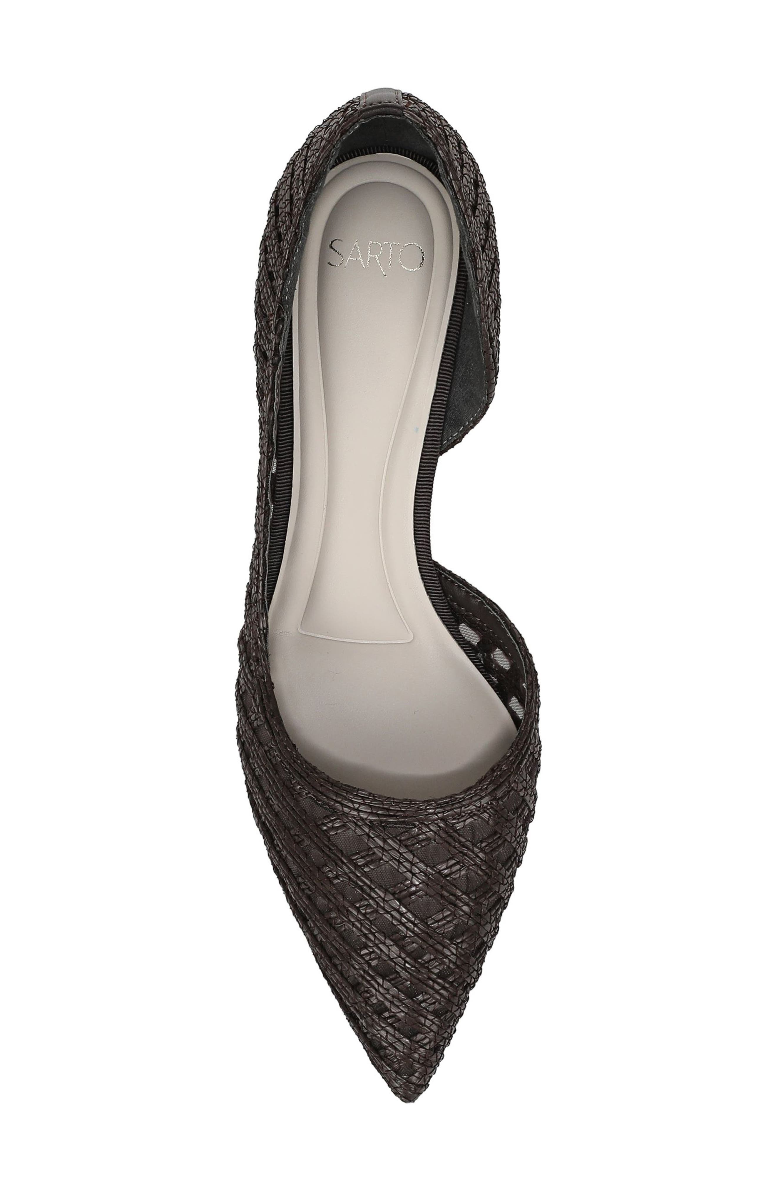 SARTO by Franco Sarto Tawny Pointed Toe Half d'Orsay Pump, Alternate, color, Espresso