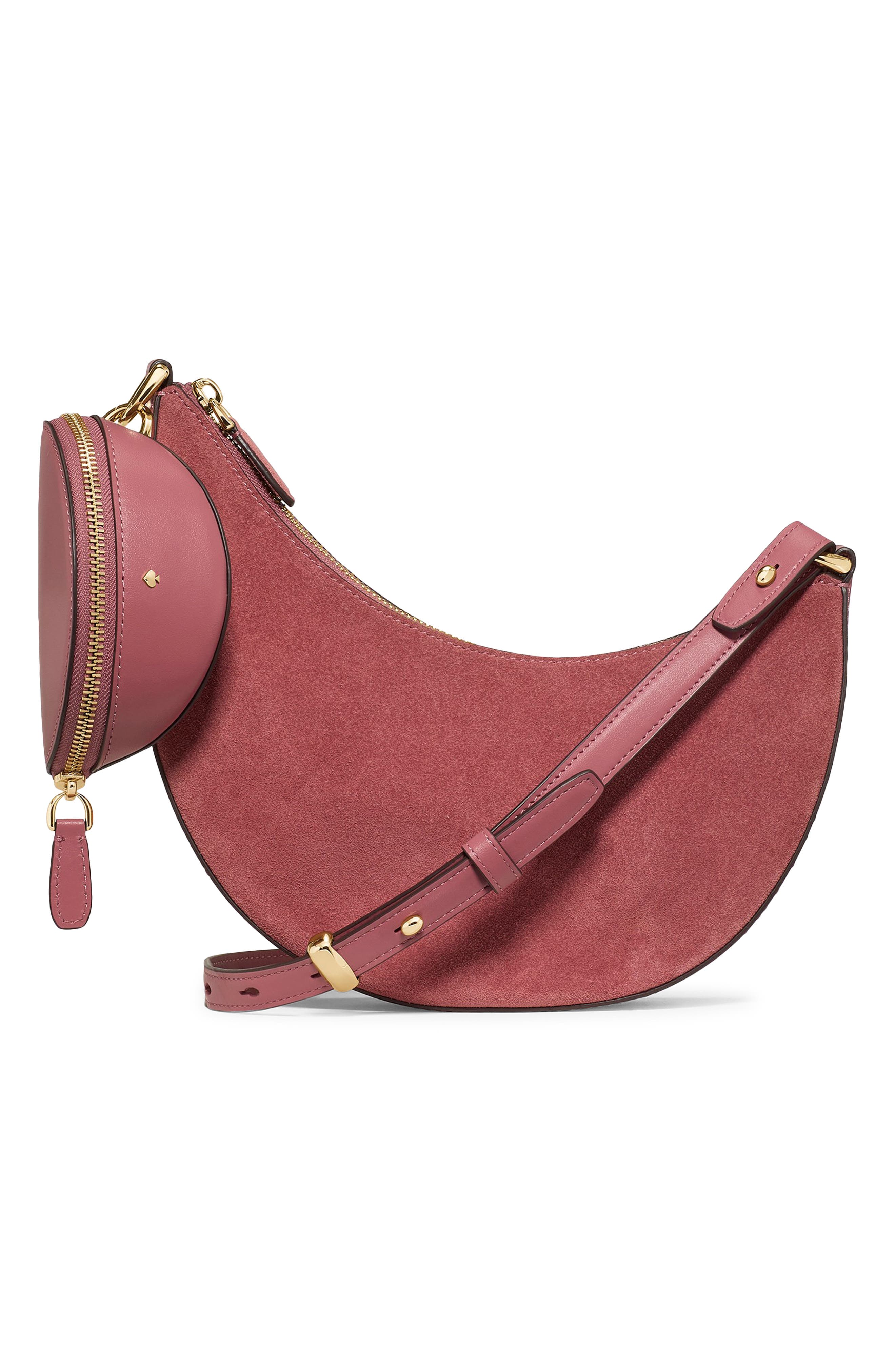 duo pebble leather crossbody bag, Main, color, POMEGRANATE.