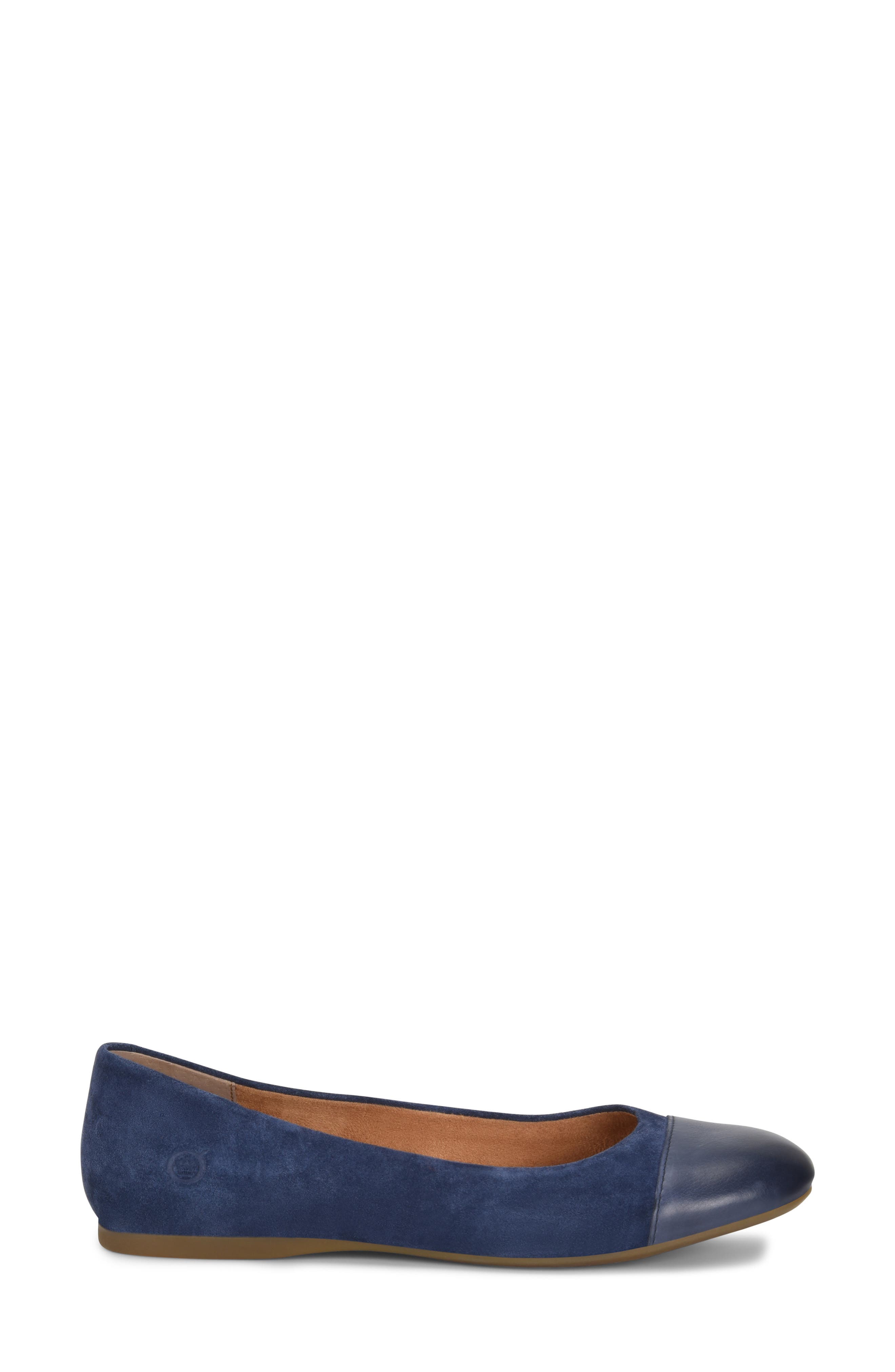 Børn Batti Mixed Media Ballet Flat, Alternate, color, Navy