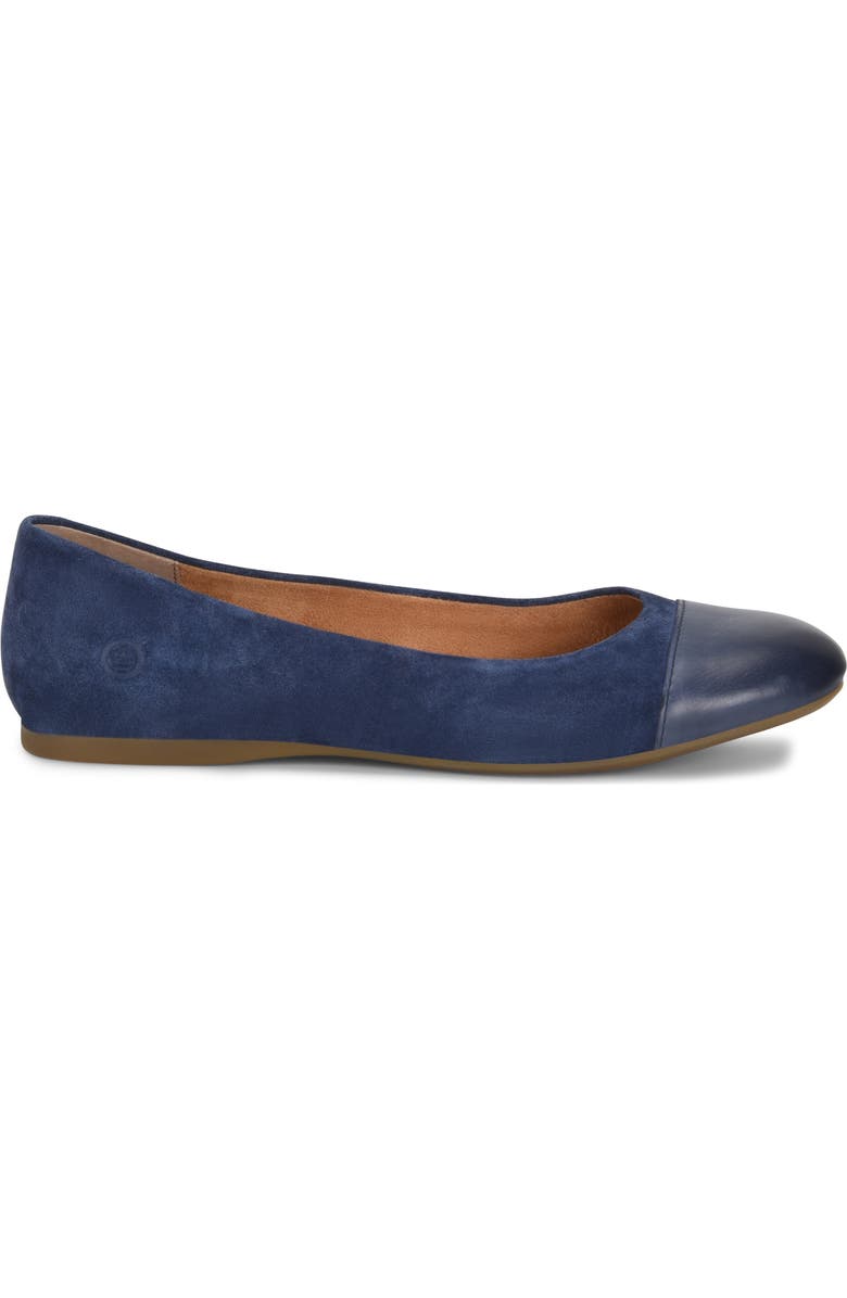 Børn Batti Mixed Media Ballet Flat, Alternate, color, Navy