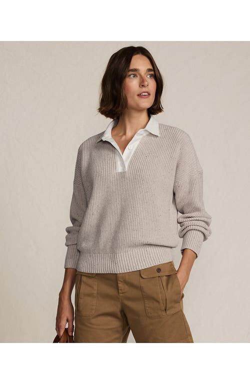 Lands' End Drifter Rugby With Woven Collar Sweater