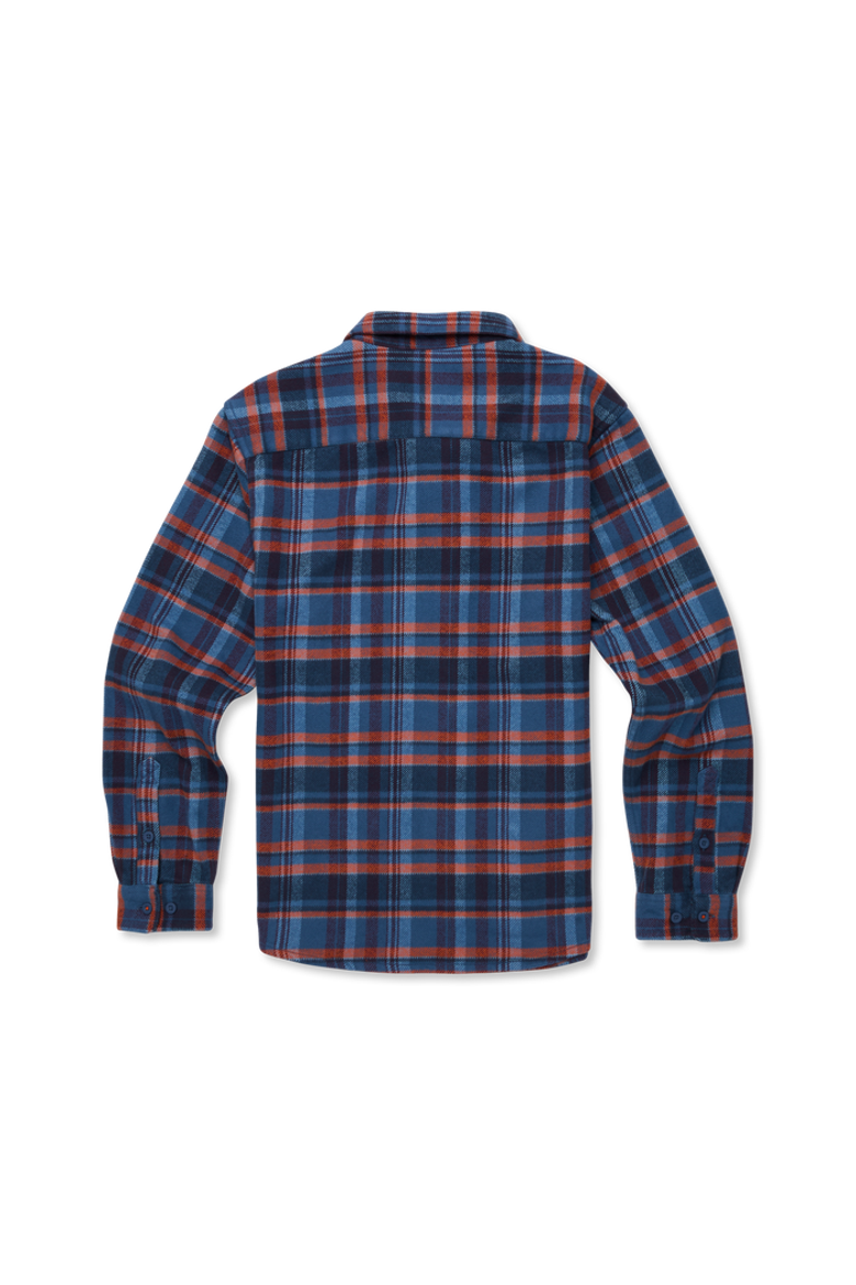 Mero Organic Flannel Shirt - Men's, Alternate, color, Deep Sea and Fjord Plaid