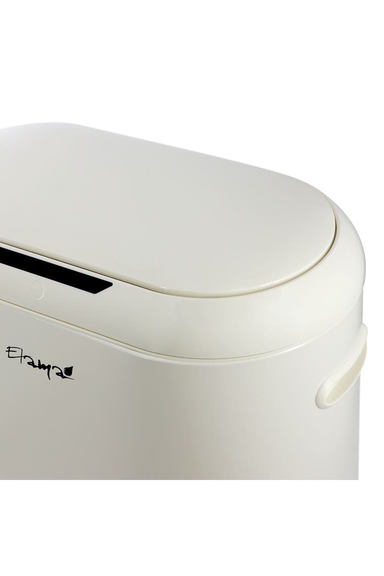 13 Gallon Automatic Hands Free Round Top Trash Can, Alternate, color, Off-White