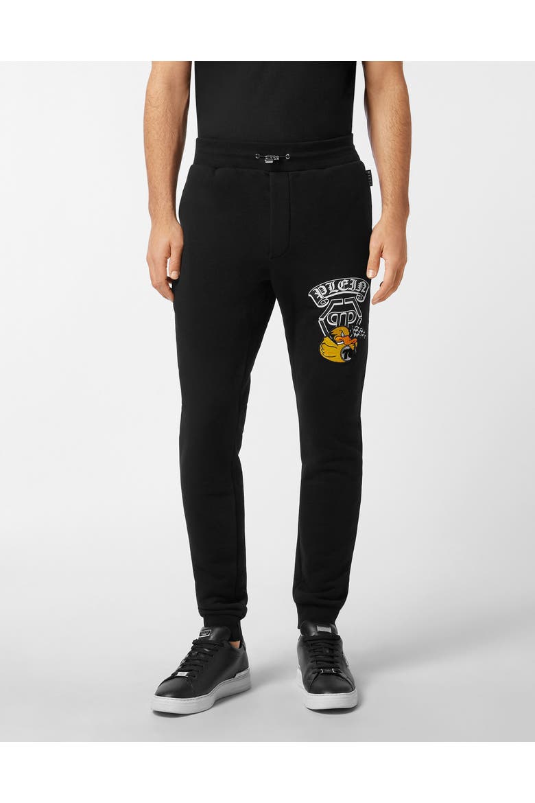 Jogging Trousers Gothic Duck Men, Main, color, black