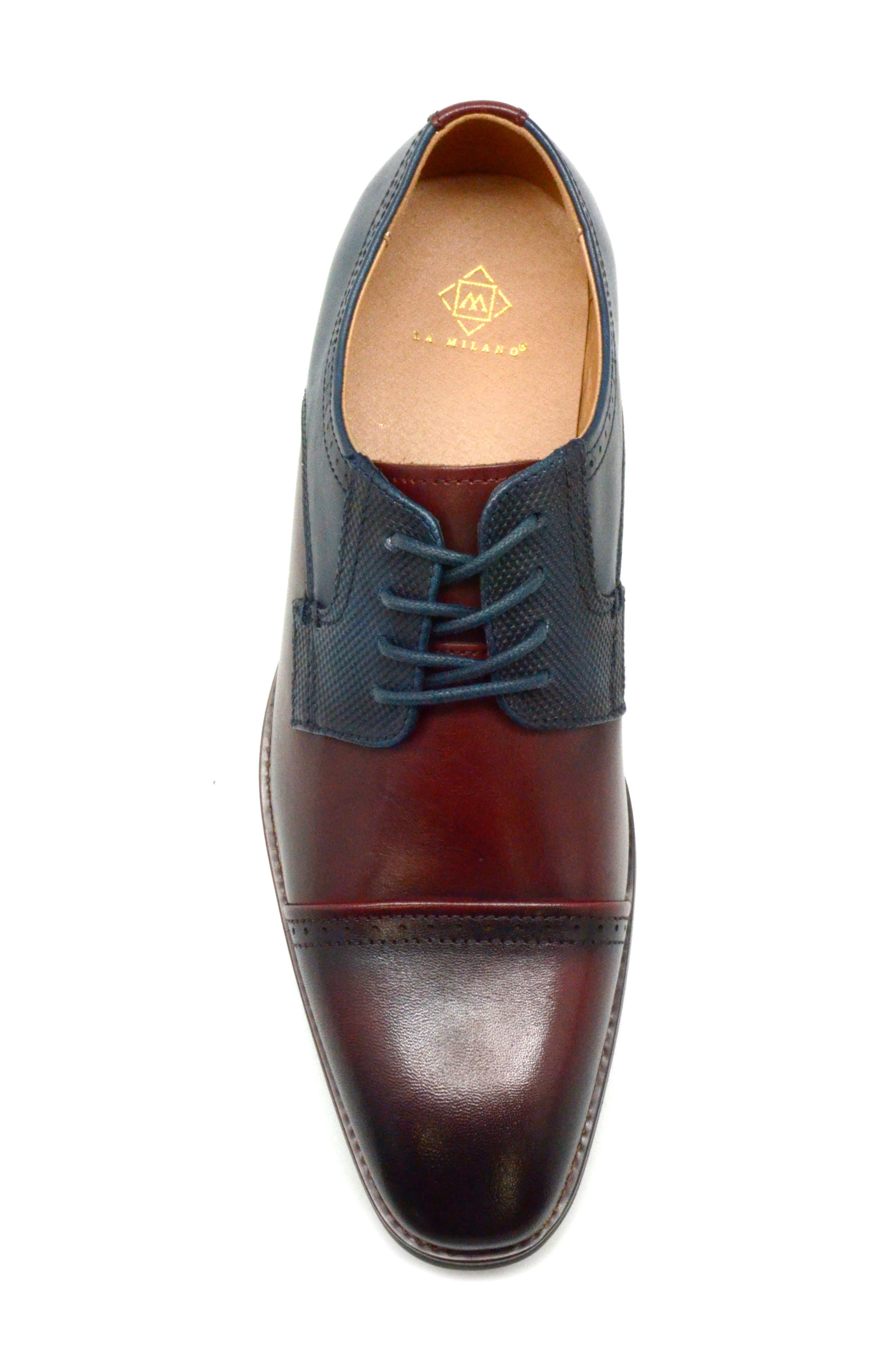 La Milano Bryson Derby, Alternate, color, Burgundy/ Navy