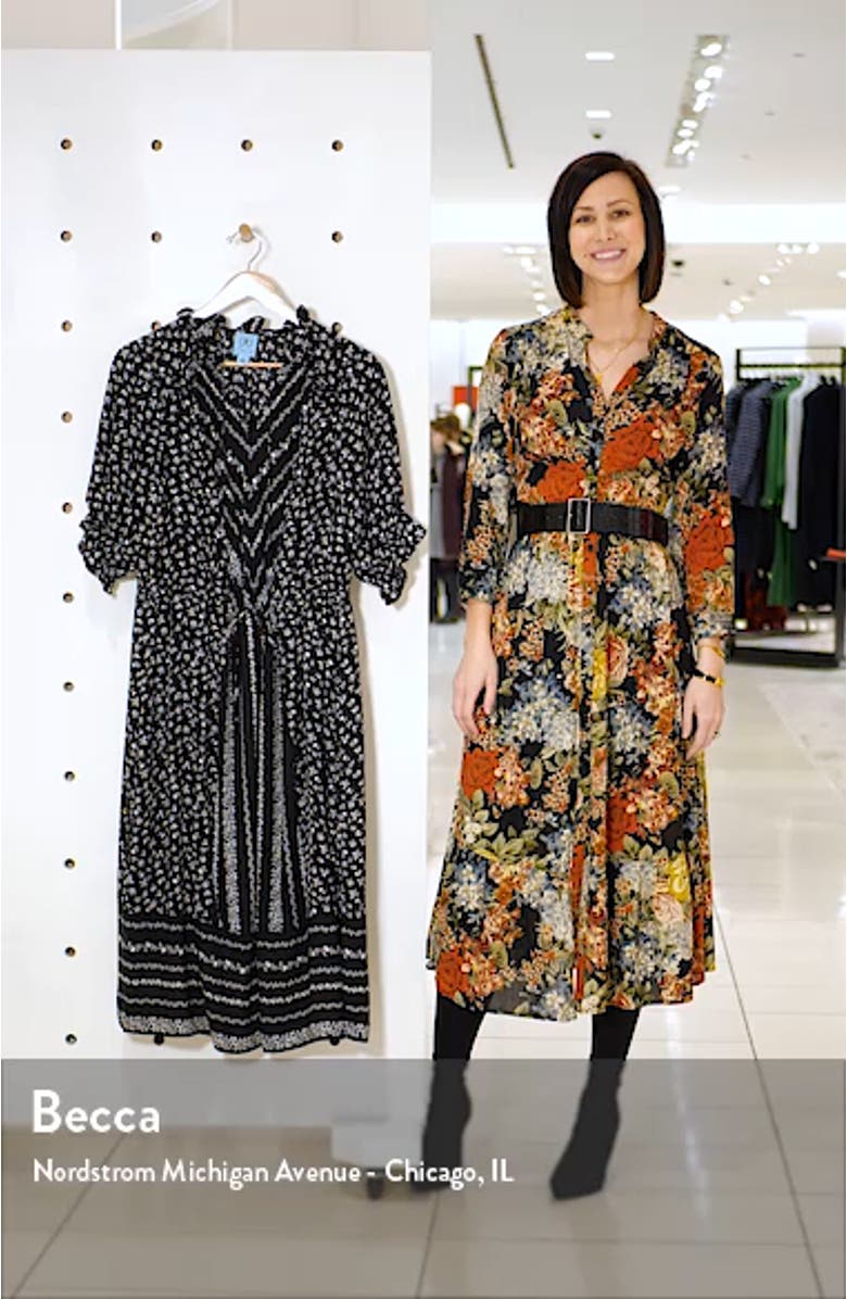 Ruffle Sleeve Floral Midi Dress, sales video thumbnail