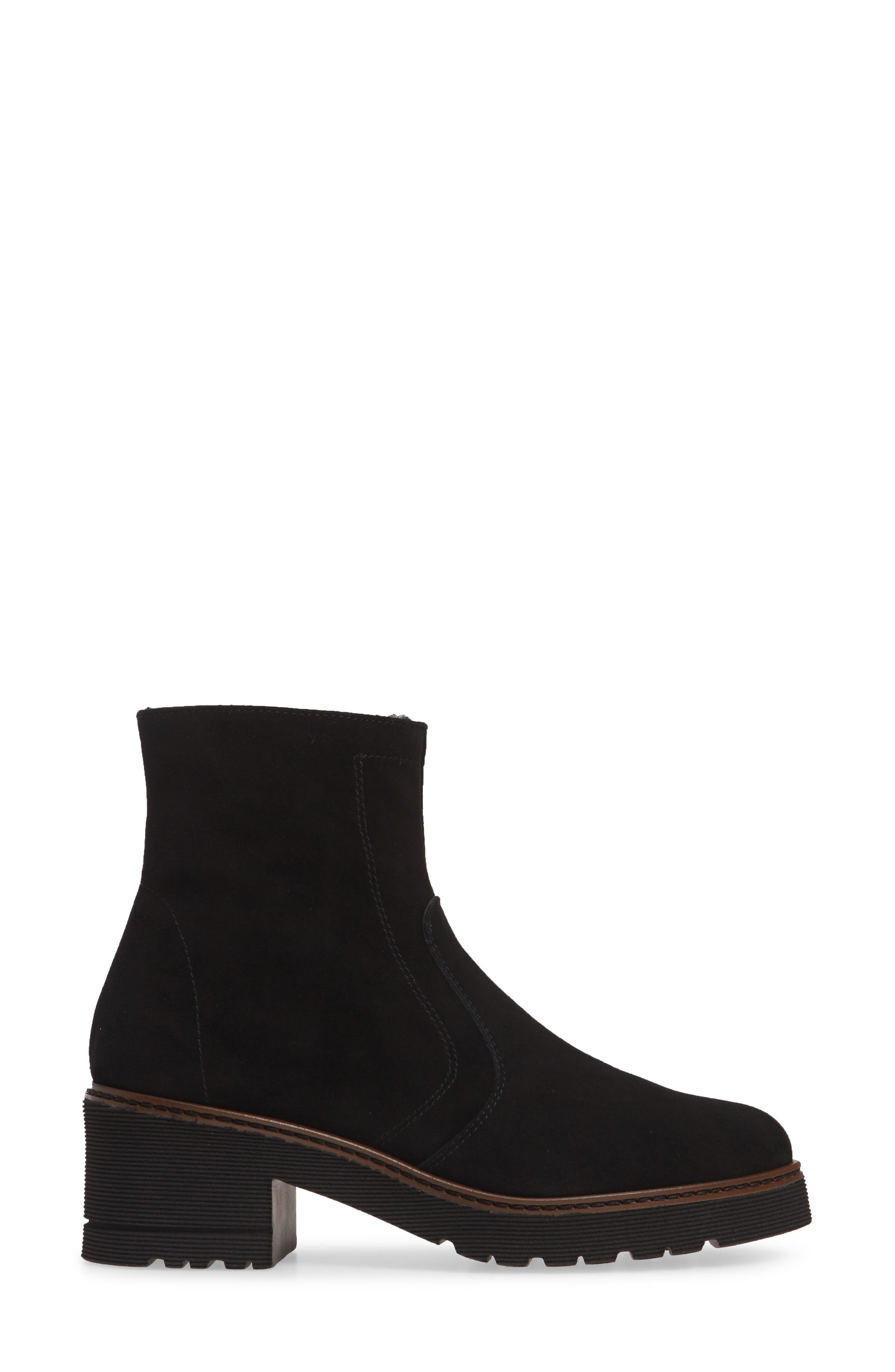 Pas de Rouge Rolet Zip Bootie with Genuine Shearling Lining, Alternate, color, 