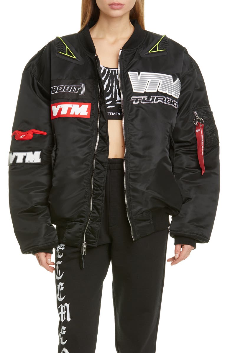 VETEMENTS Motorcycle Bomber Jacket, Main, color,