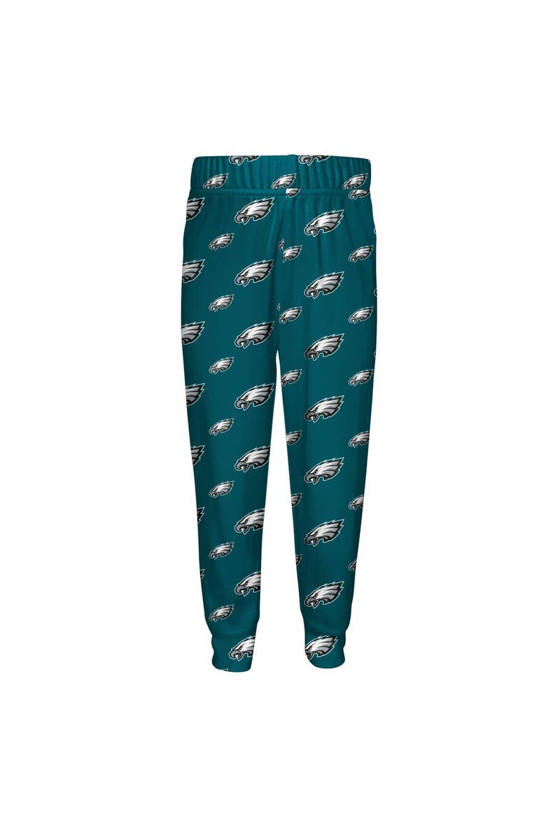 Toddler Outerstuff Green Philadelphia Eagles All-Over-Print Long Sleeve T-Shirt and Pants Sleep Set, Alternate, color, Green