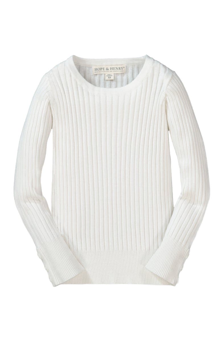 Hope & Henry Girls' Rib Knit Sweater Top, Kids, Main, color,