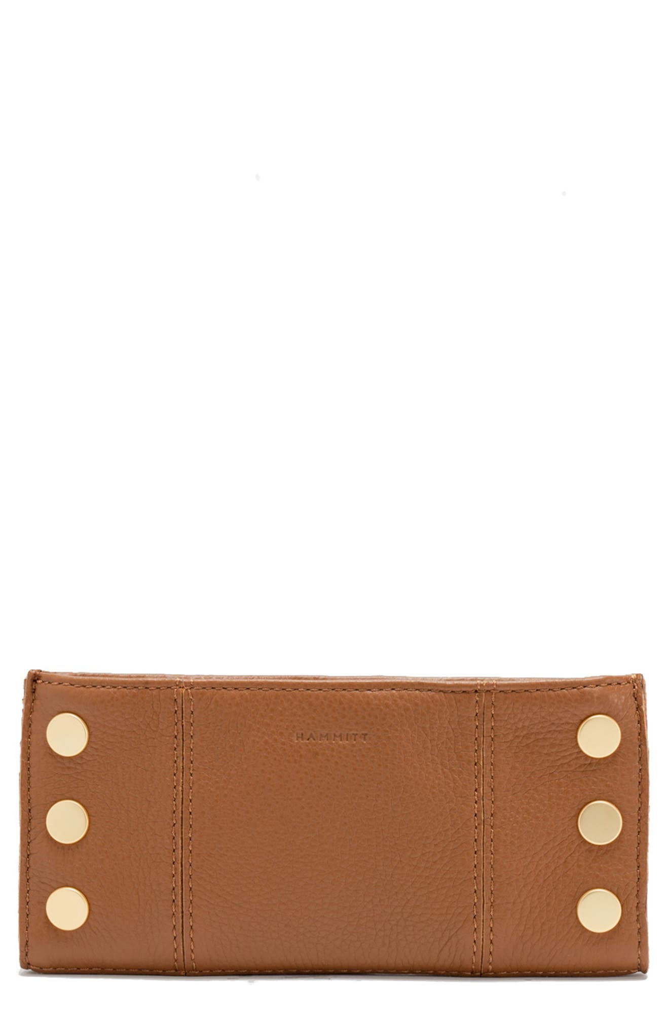 HAMMITT 110 North Leather Wallet in Mahogany/Brushed Gold 