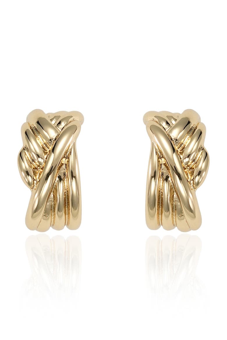 Knotted Hoop Earrings, Alternate, color, GOLD