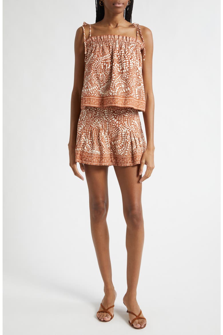 Quinn Abstract Print Cotton Short, Alternate, color, COFFEE DOT