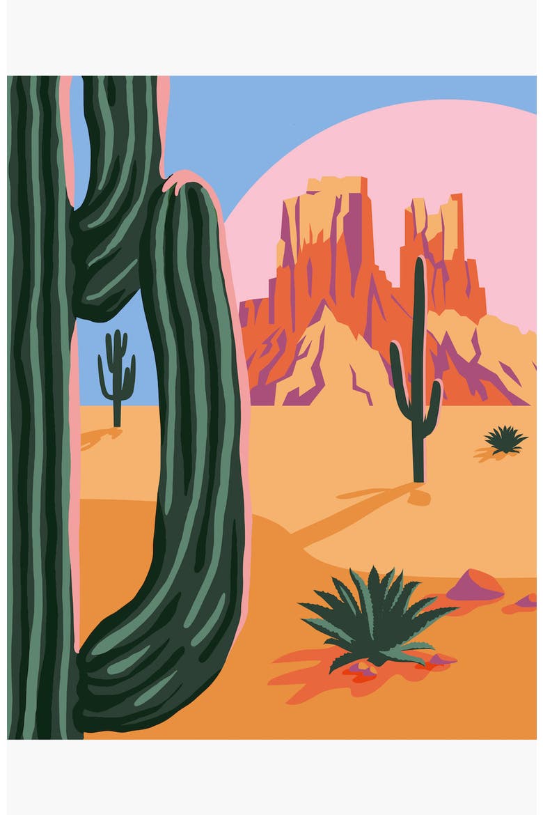 Desert Daydream Paint-by-Numbers Kit, Alternate, color, Orange / Green