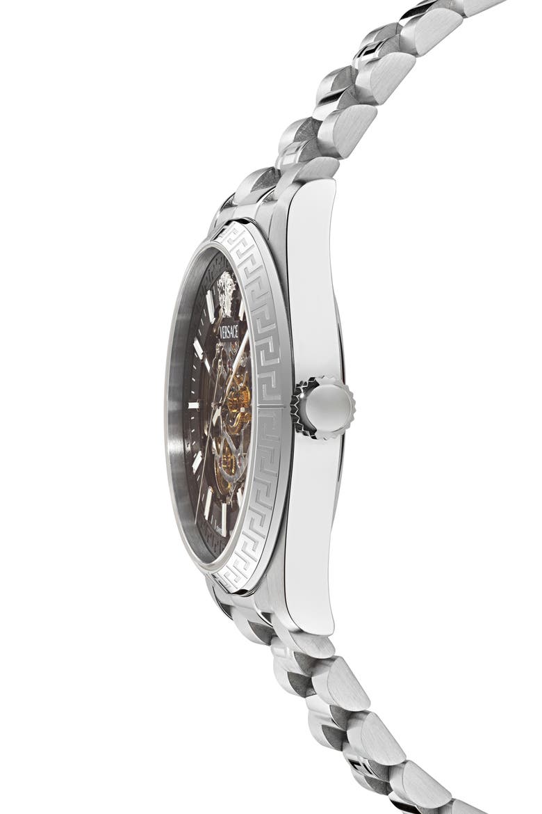 Millenyium Limited Edition Skeleton Automatic Bracelet Watch, 40mm, Alternate, color, STAINLESS STEEL